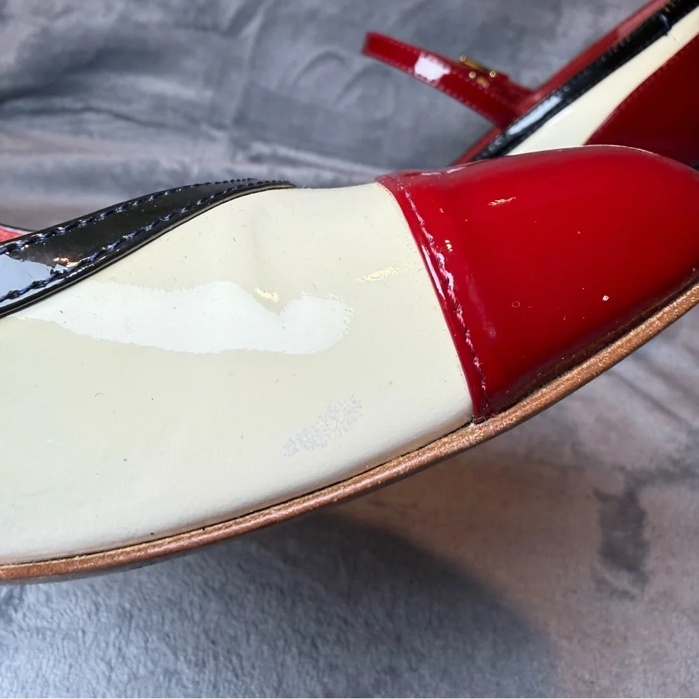 DSQUARED2 Red and Cream Mary Jane Heels - Picture 10 of 12